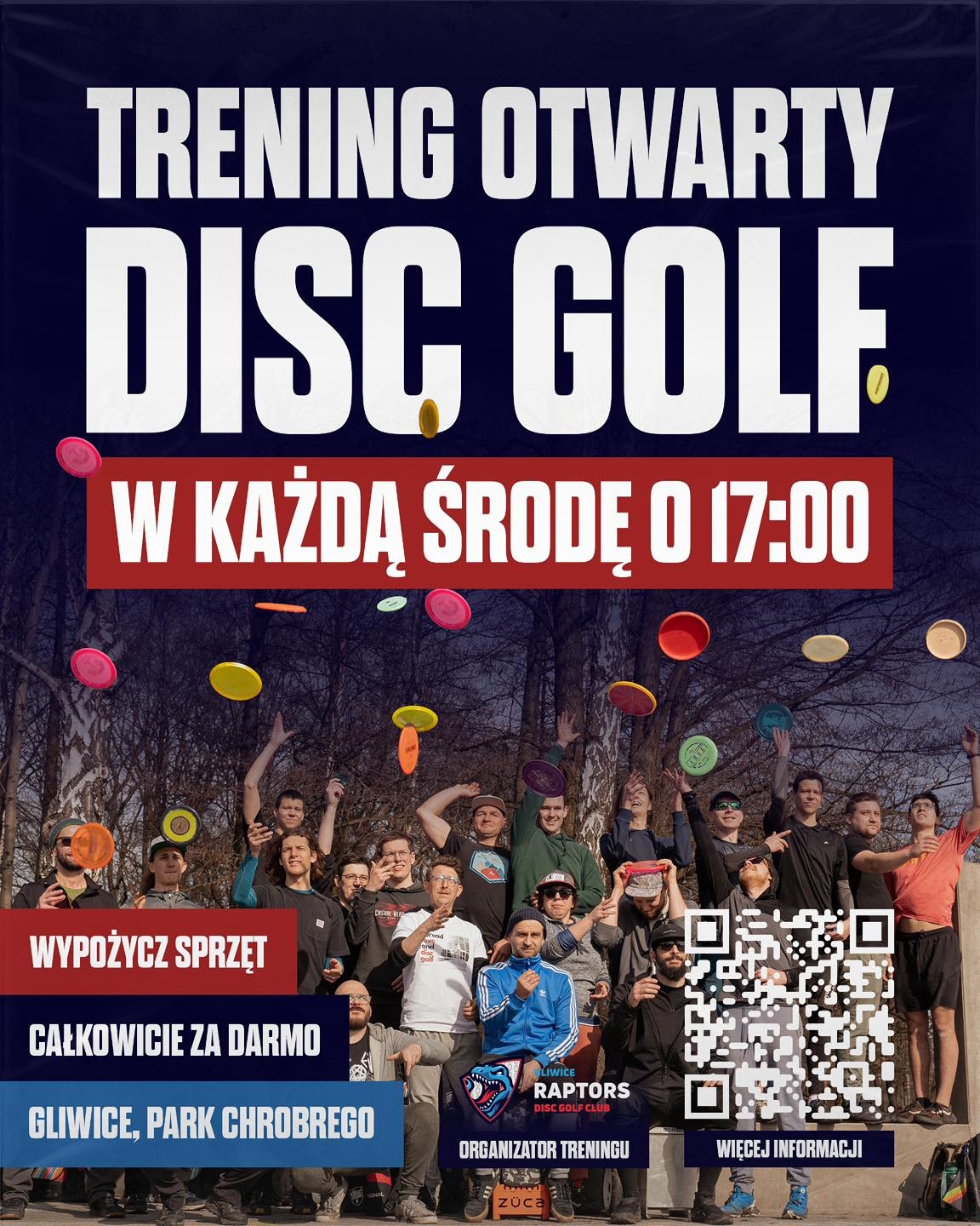 Mat. graf. organizatora Plakat promujący bezpłatne treningi
