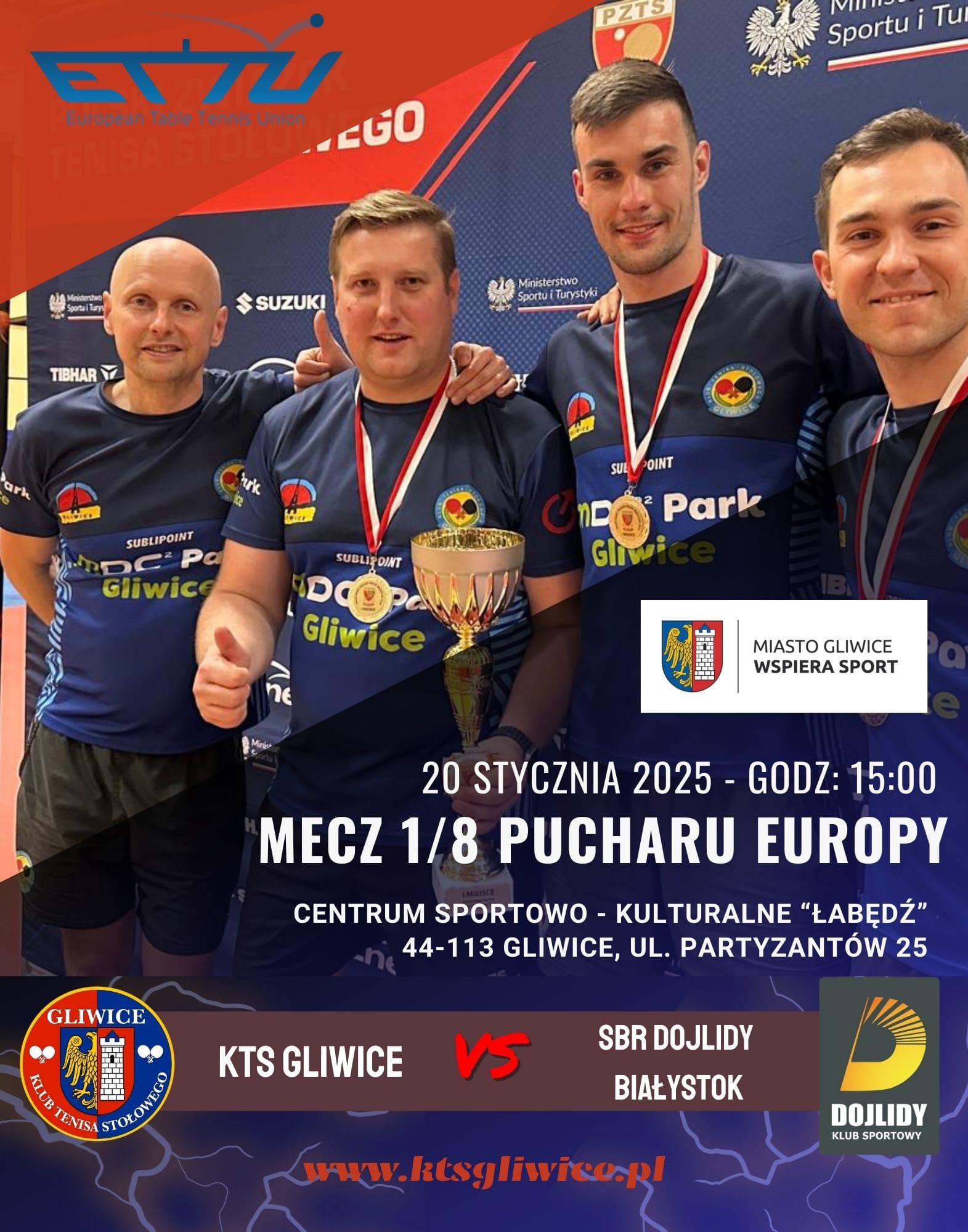 Mat. graf. organizatora Plakat promujący mecz 20 stycznia