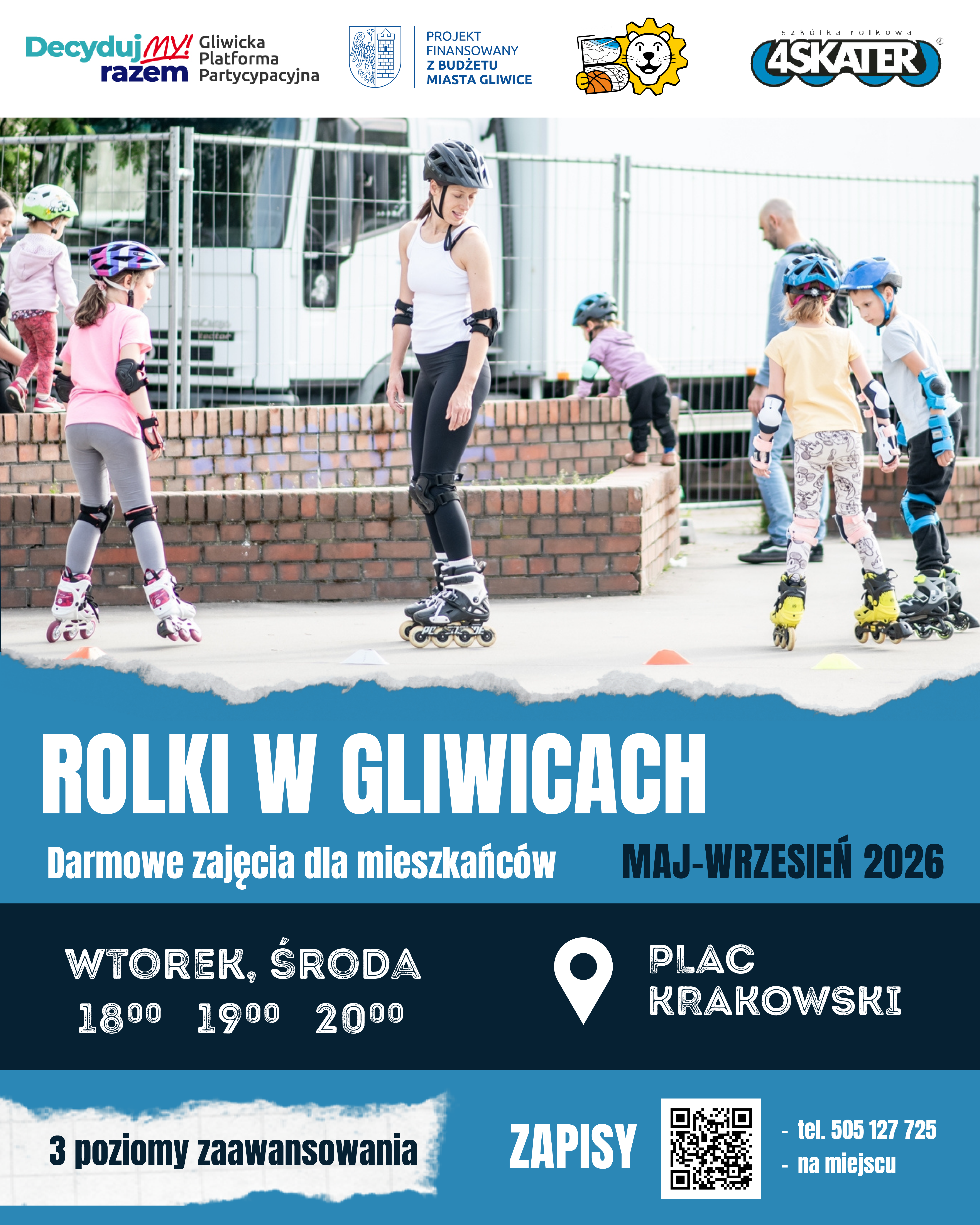 Kurs jazdy na rolkach w dzielnicy Politechnika