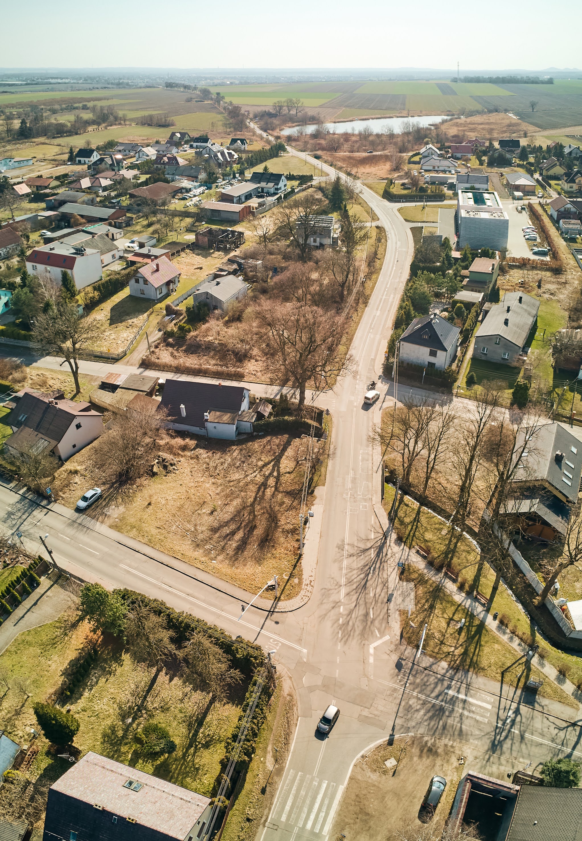 widok z górry na ul. Bojkowską na wysokości ulic Lnianej i Snopowej