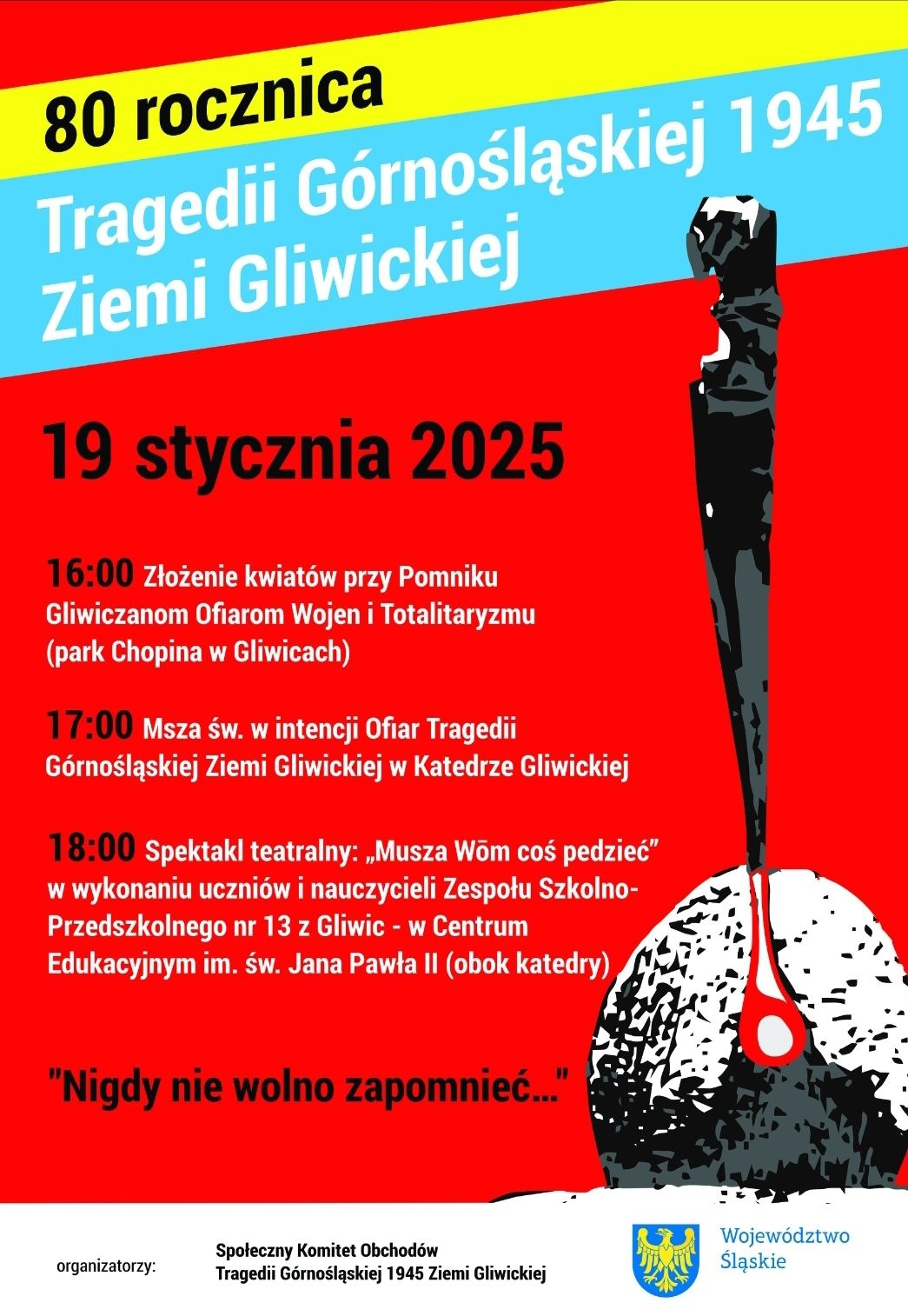 Mat. graf. organizatorów Plakat z harmonogramem obchodów