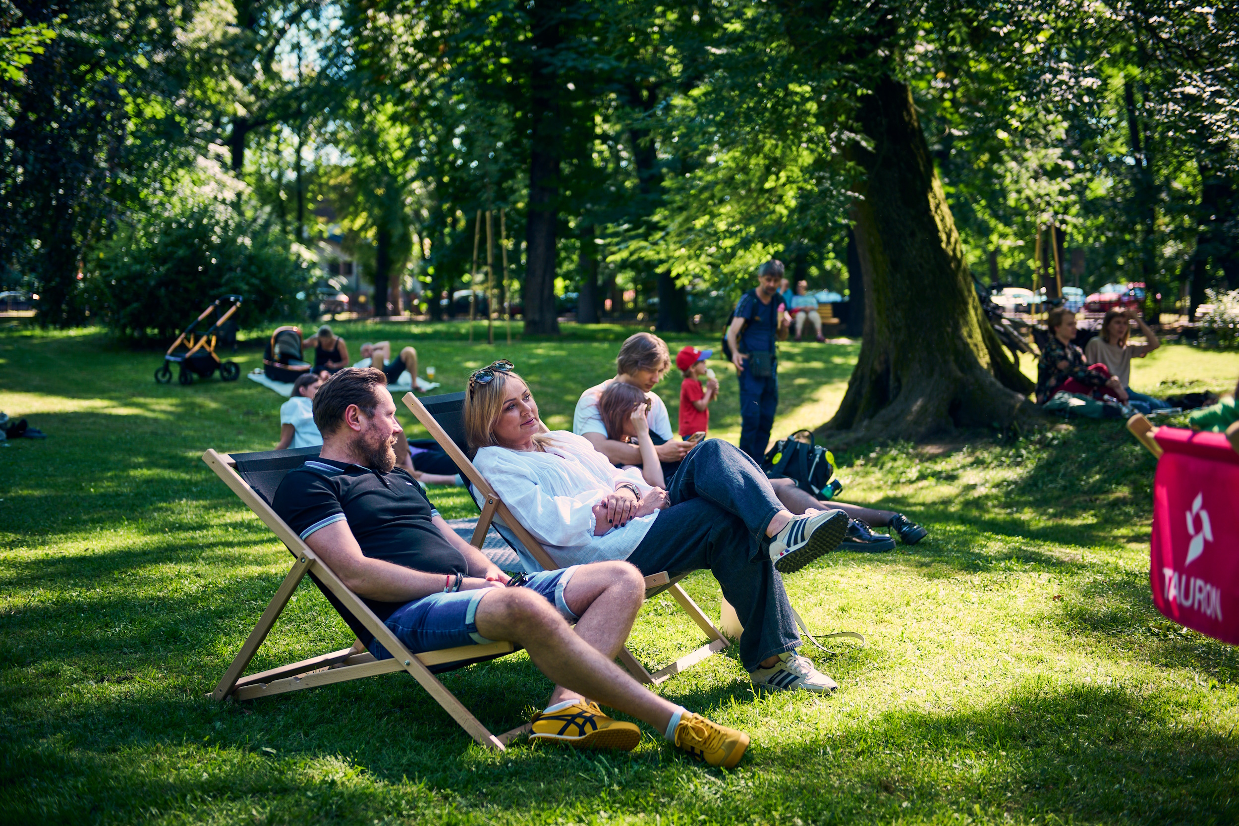 Publiczność przez Sceną Solar w parku Chopina