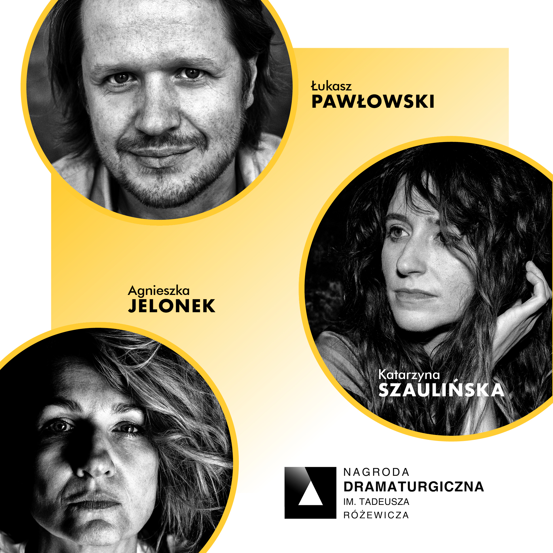 K. Szaulińska – fot. Ł. Dynowski, Ł. Pawłowski – fot. Studio Naturalne Portrety, A. Jelonek – fot. B. Piotrowski Baner ze zdjęciami finalistów