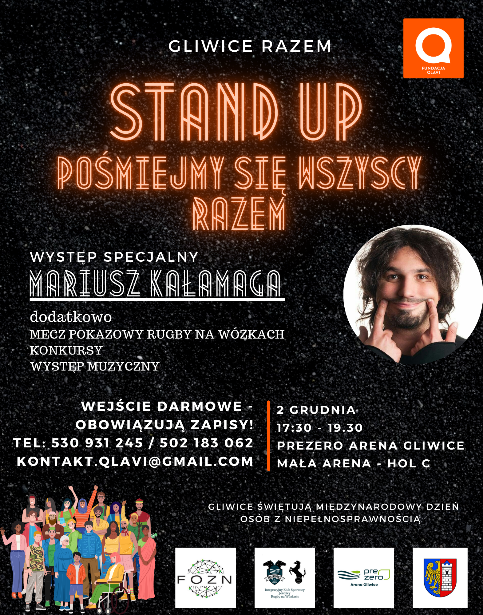 Mat. graf. organizatora Plakat promujący Stand-up