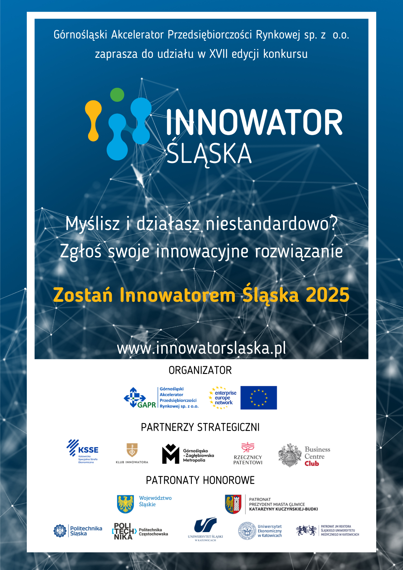 baner z napisem Innowator Śląska