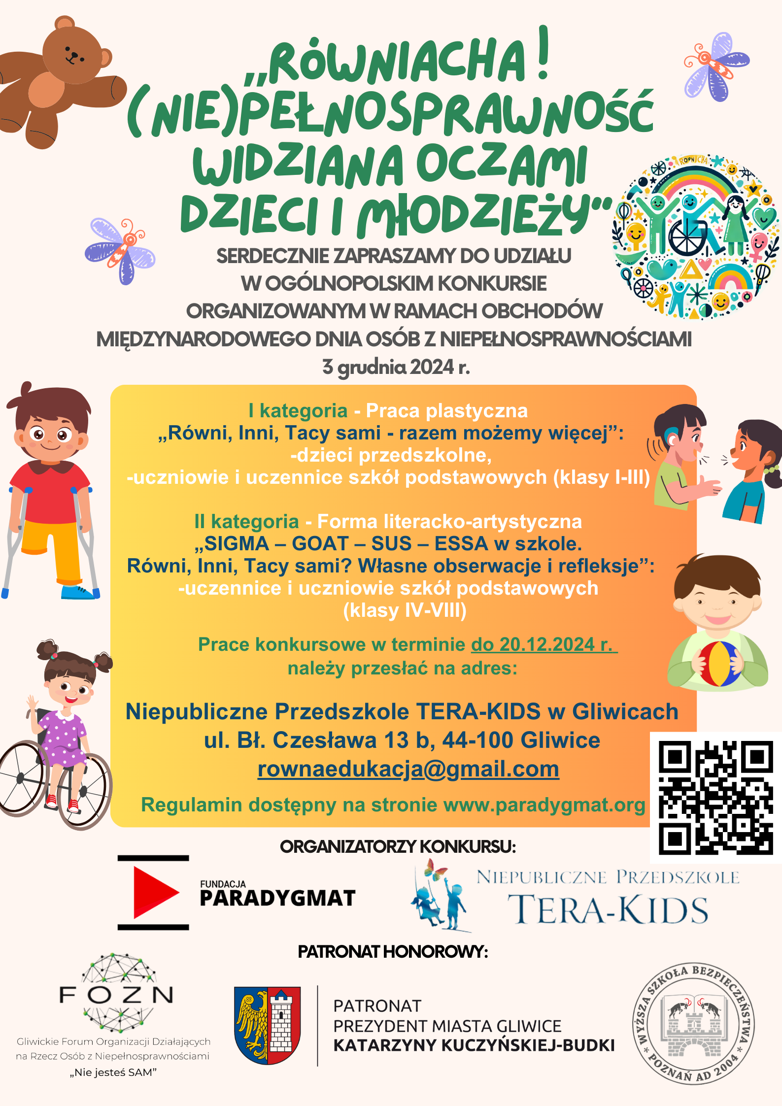 Mat. graf. organizatora Plakat promujący konkurs dla dzieci