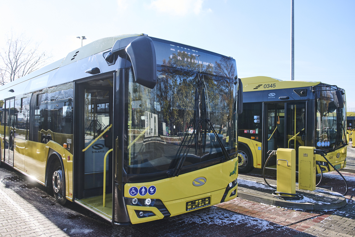 Fot. M. Buksa/UM Gliwice Zaparkowane autobusy elektryczne