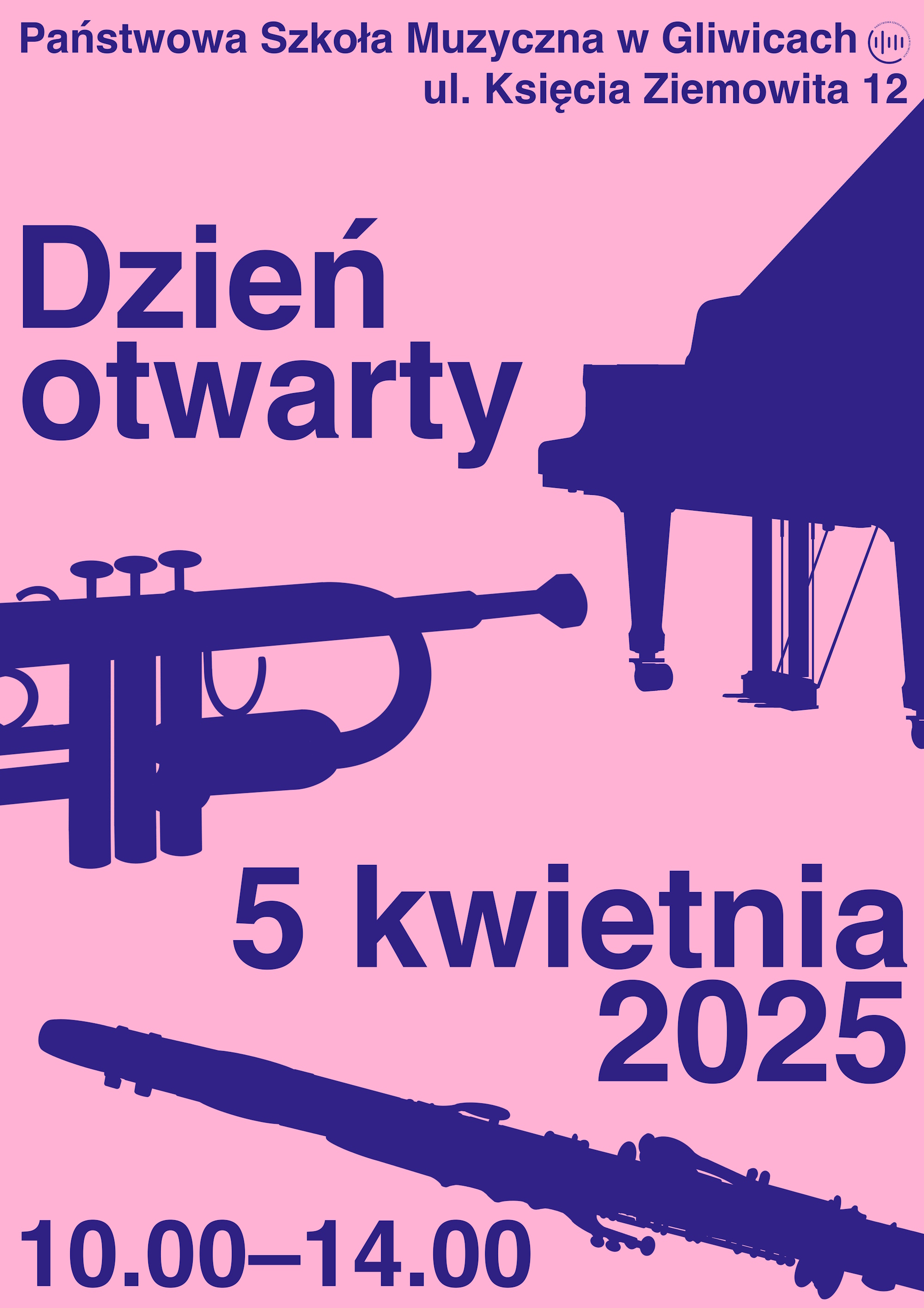 Mat. graf. PSM w Gliwicach Plakat z napisami i rysunkami instrumentów