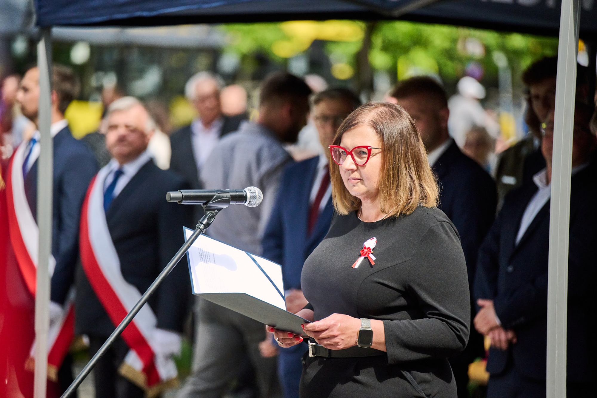 Zastępca prezydent Gliwic Agnieszka Dylewska przy mikrofonie