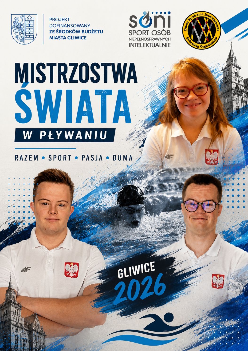 Plakat promujący start Gliwiczan w Mistrzostwach Świata