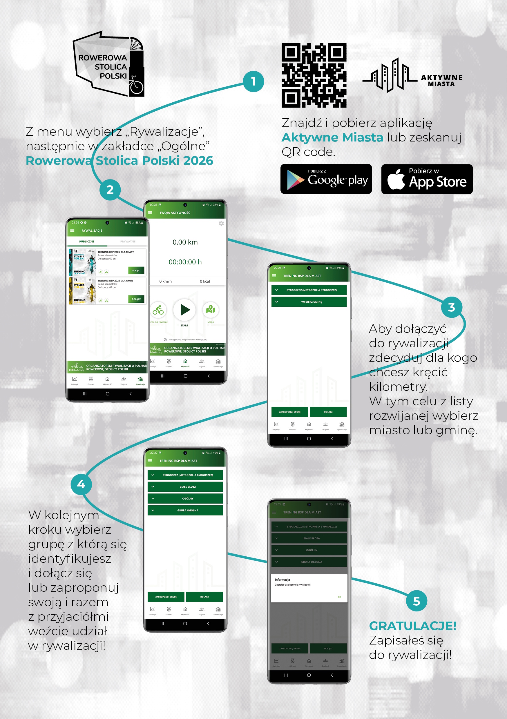 Grafika z instrukcją instalowania aplikaji mobilnej