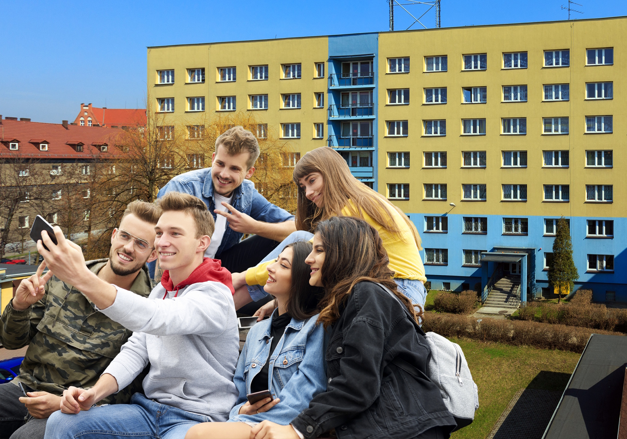 Kolaż ze zdjęciem "Ślązaczka" i młodzieży