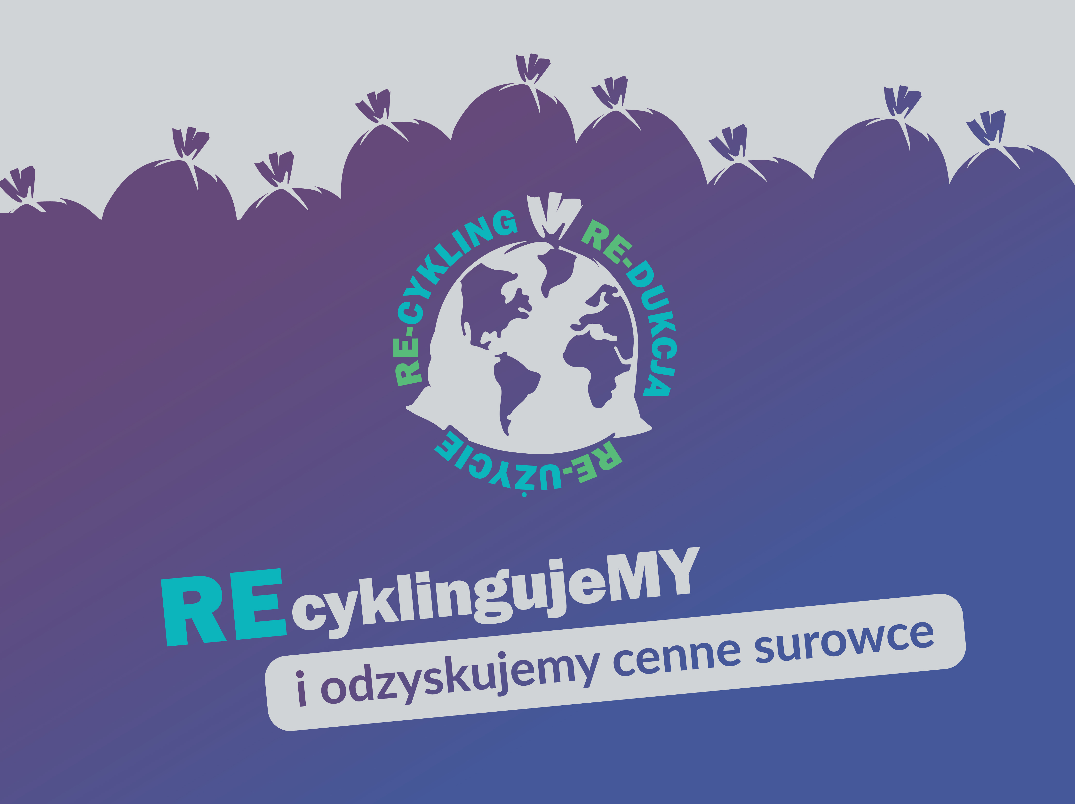 Baner z napisem recyklingujemy