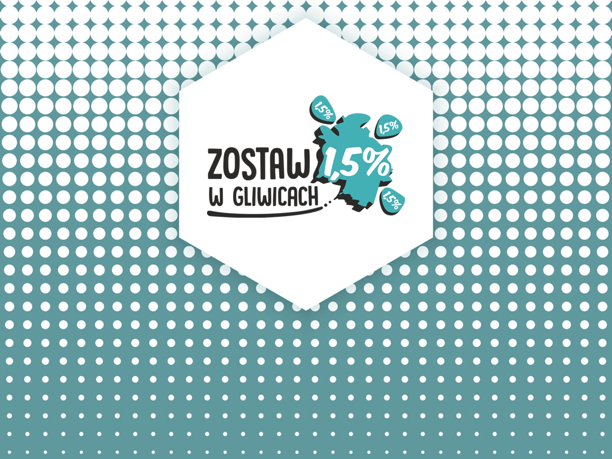 Plansza z napisem zostaw 1,5% w Gliwicach