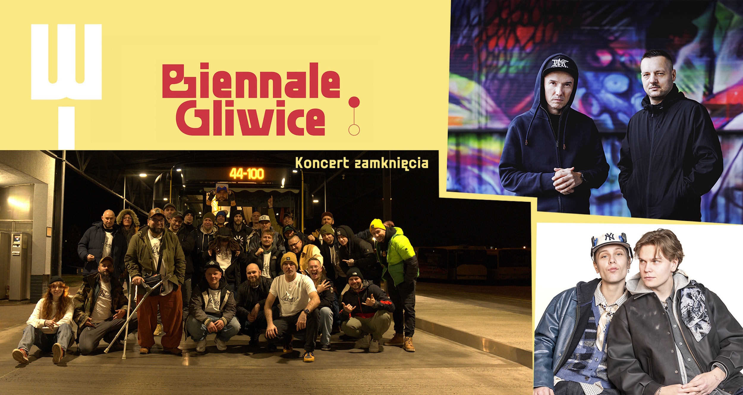 Grafika ze zdjęciami wykonawców koncertu