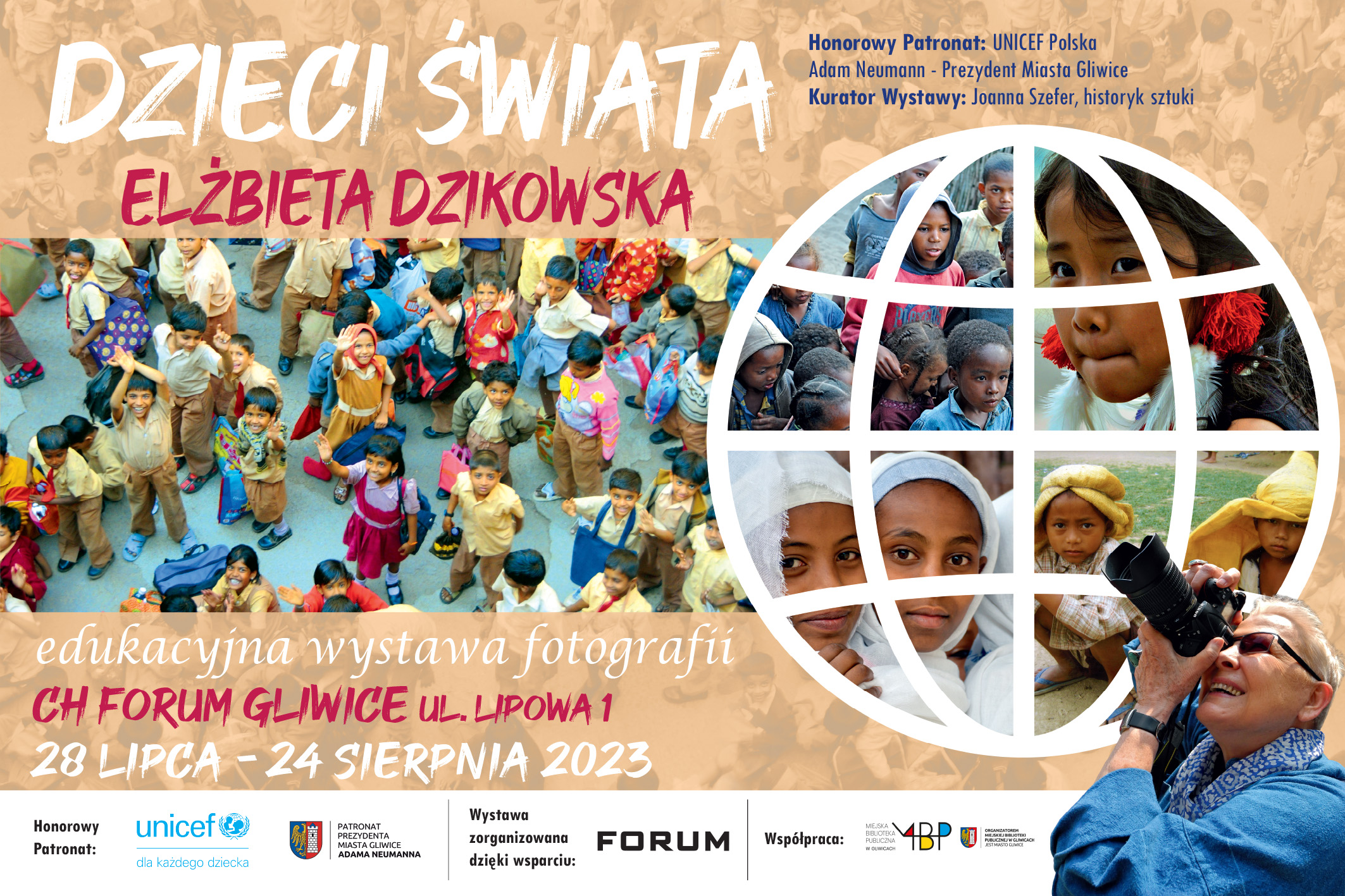 Plakat promujący wystawę ,,Dzieci świata"